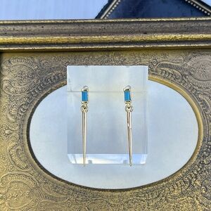 ✨ Teeny Tiny Gold Plated Sterling Silver Turquoise Spike Stud Earrings ✨ NEW